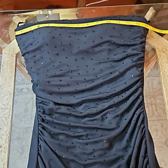 Cache Strapless Black Midi Cocktail dress size 4 - Picture 12 of 13